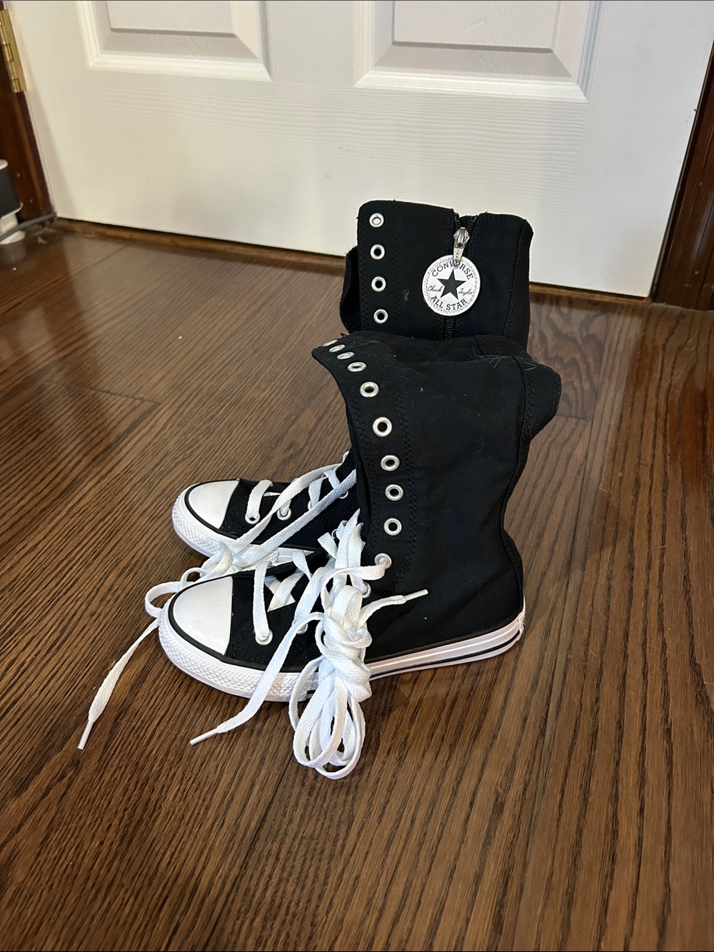 New Converse black & white all star tall lace up high top tall shoes sz 13